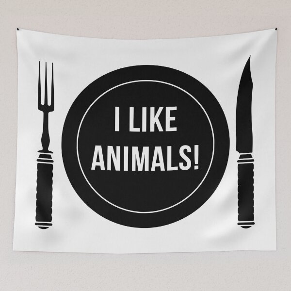 Item preview, I Like Animals! (Fork / Knife / Plate / Black) designed and sold by MrFaulbaum.