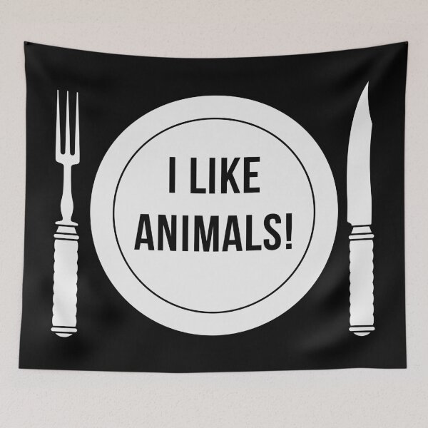 Item preview, I Like Animals! (Fork / Knife / Plate / White) designed and sold by MrFaulbaum.