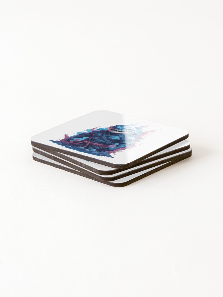 Thumbnail 4 of 5, Coasters (Set of 4), Ninja Shark 7 designed and sold by RabbitPrints.