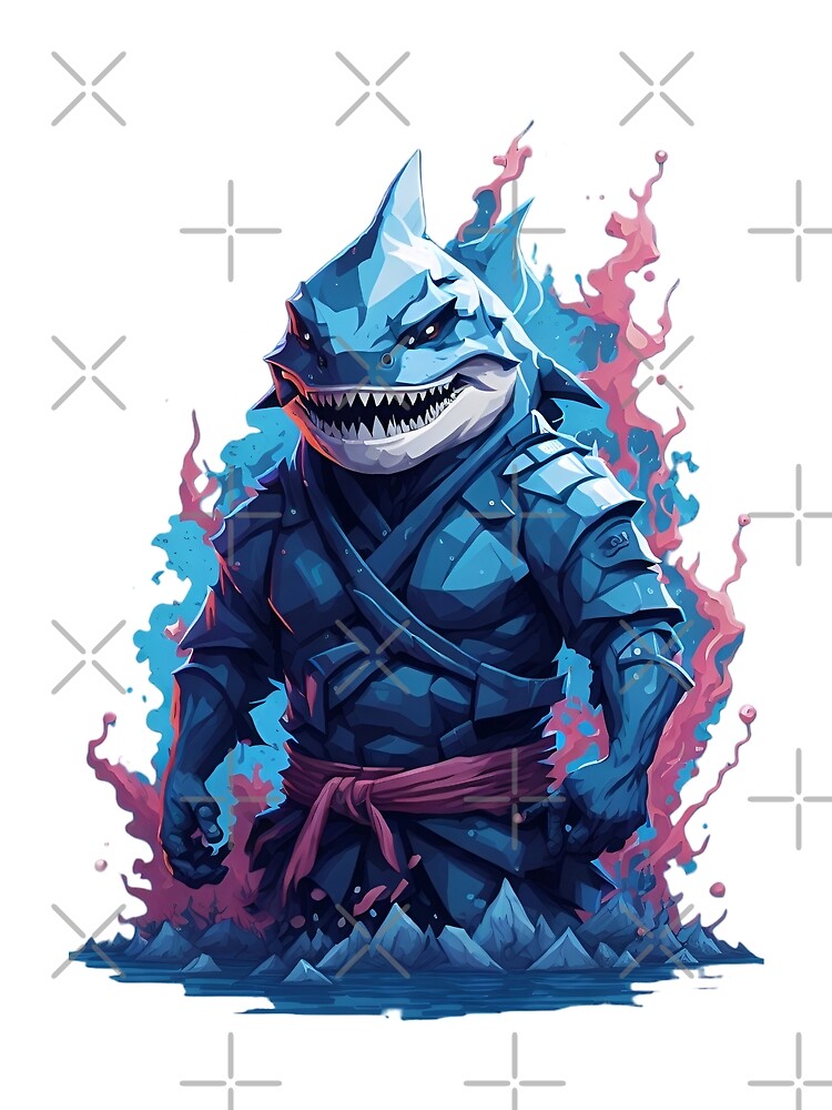 Thumbnail 3 of 3, Scarf, Ninja Shark 7 designed and sold by RabbitPrints.