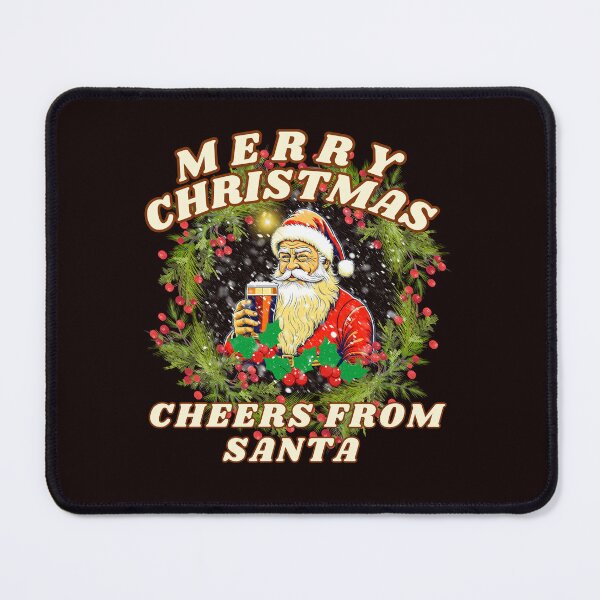 Item preview, Merry Christmas cheers from Santa with snow designed and sold by MCanderart.