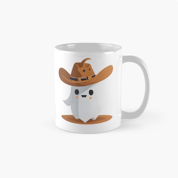 Item preview, Cute Halloween Ghost Wearing a Cowboy Hat designed and sold by JurenArt.