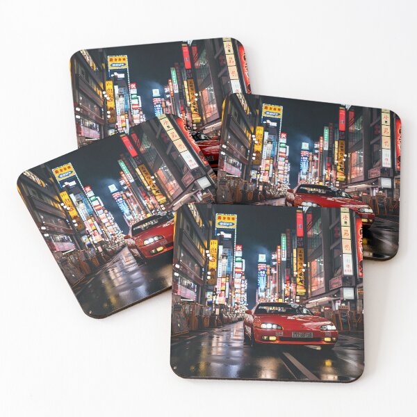Item preview, Drift Sport Car in Tokyo at night designed and sold by EnigmaStitcher.