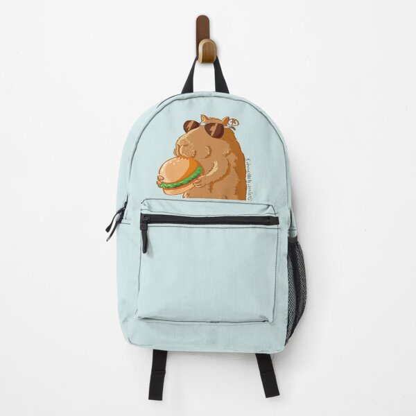 Item preview, cool capybara eating a hamburger designed and sold by gisselldrawn.