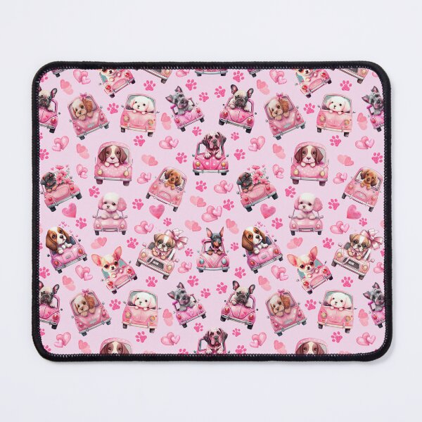 Item preview, Pink Car Puppies Dog Pattern designed and sold by Wolfheartart.