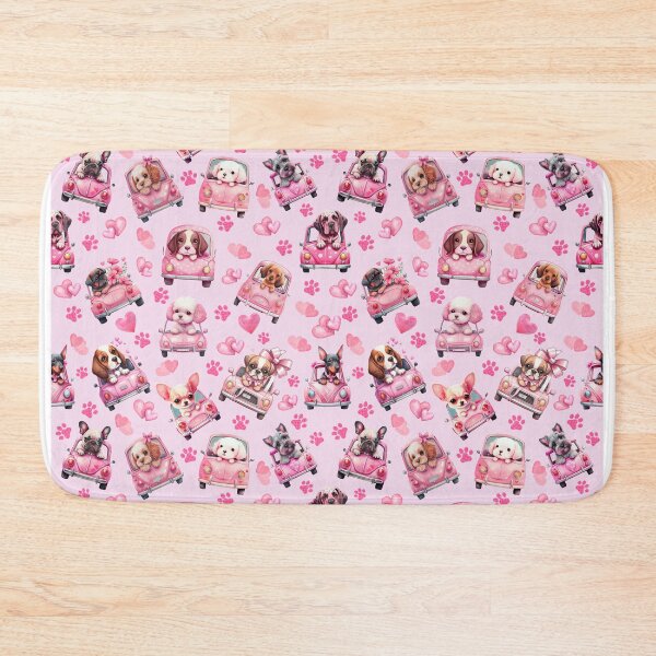 Item preview, Pink Car Puppies Dog Pattern designed and sold by Wolfheartart.