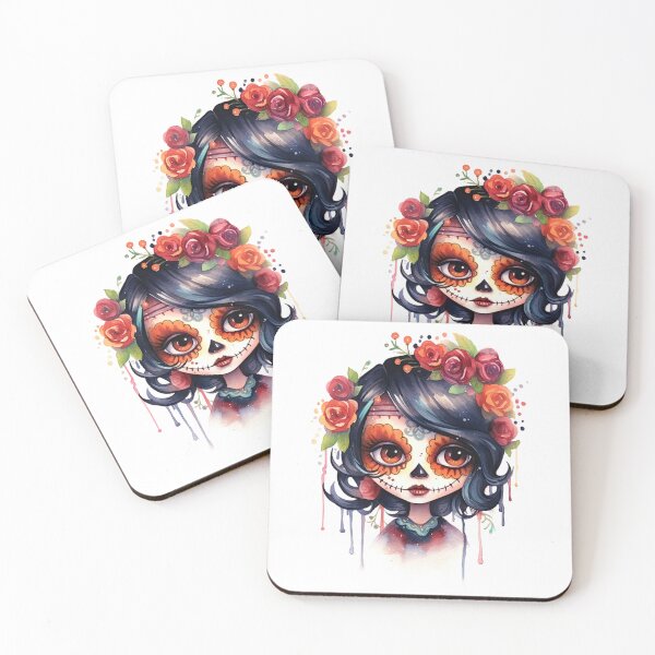 Item preview, Pretty Day of the Dead Lady designed and sold by KanzanCreative.