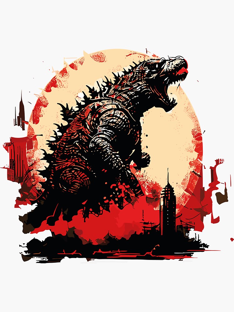 Godzilla Sticker for Sale by StevenHignell