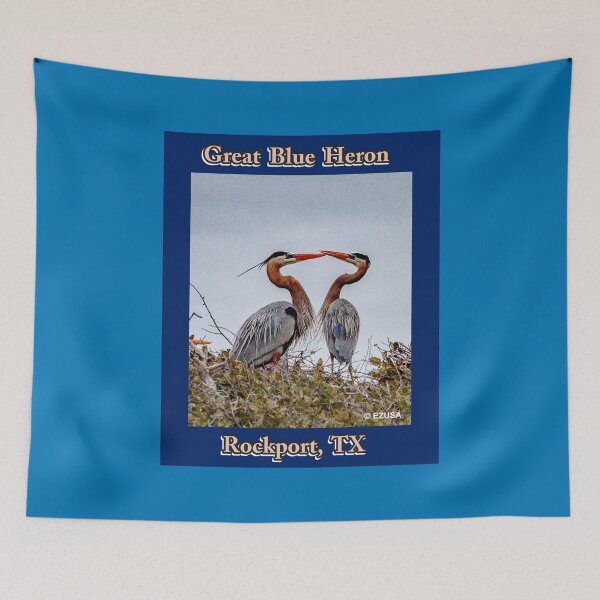 Item preview, For The Bird Lover In You: Great Blue Heron Couple At The Rookery At Rockport, Texas designed and sold by MoreEZUSA-Here.