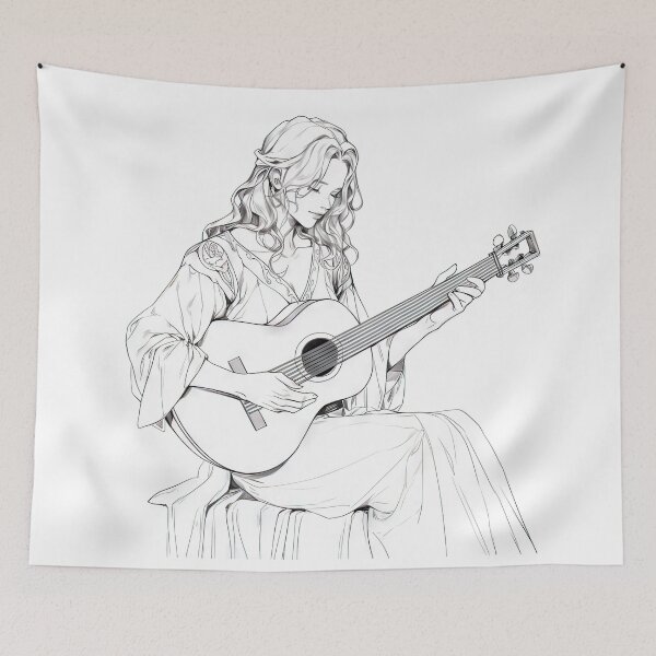 Item preview, Classical Guitarist Sketch  designed and sold by wallycobra.