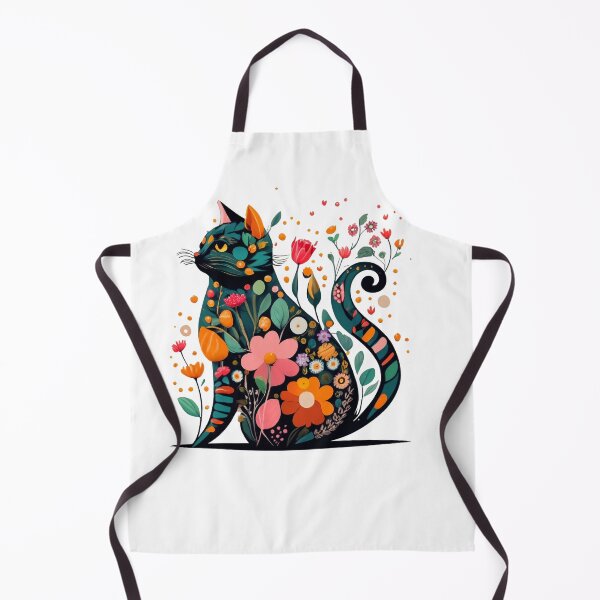 Item preview, Decorative Flower Black Cat designed and sold by WallAndAll.