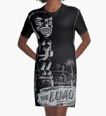 The Luau - Retro Tiki Print Graphic T-Shirt Dress