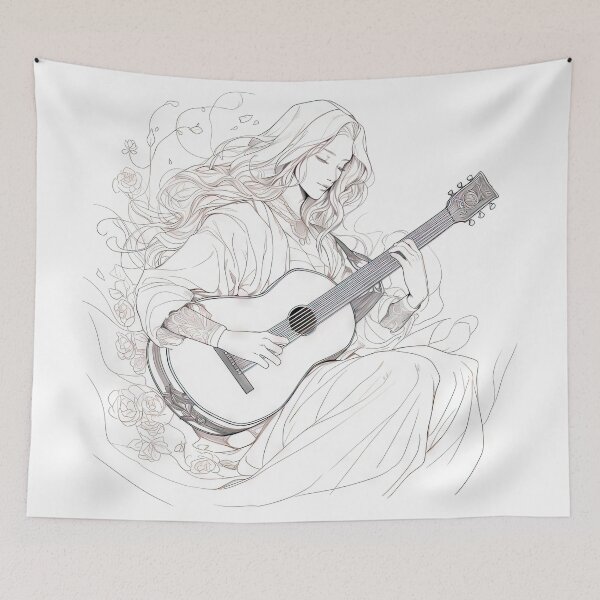Item preview, Classical Guitarist Flowing designed and sold by wallycobra.