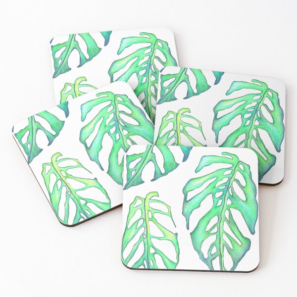 Item preview, monkeyleaf trio. monkeyleaf sticker, monstera hand drawn, monstera adansonii Drawing designed and sold by Soulape.