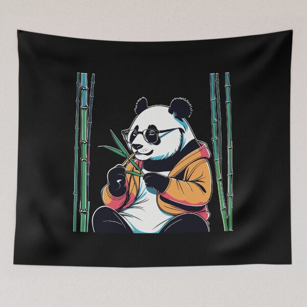 Item preview, Hipster Panda Eating Bamboo designed and sold by HoruXtore.