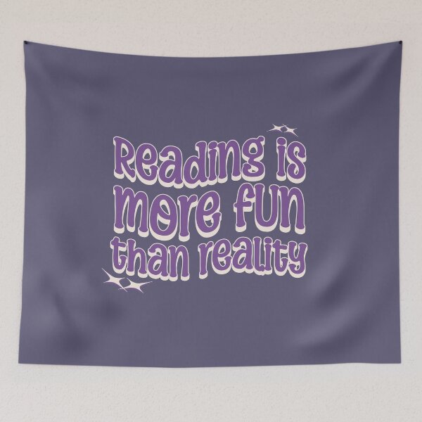 Item preview, READING IS MORE FUN THAN REALITY - Purple text designed and sold by tinytiger77.