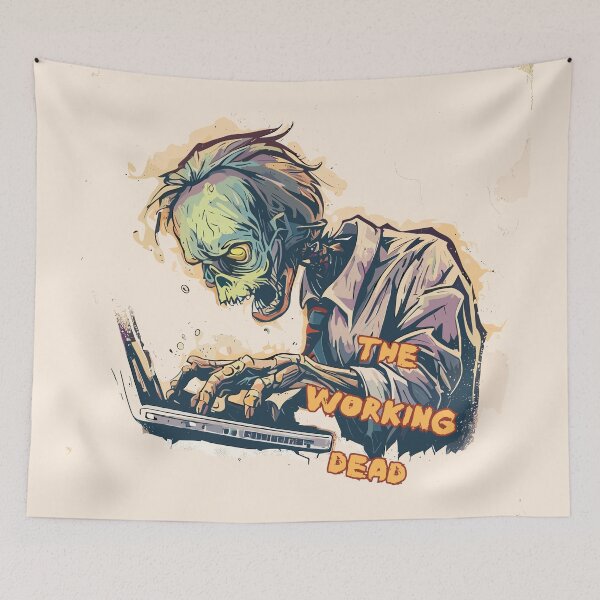 Item preview, The Working Dead - Funny zombie worker designed and sold by TomFrontierArt.