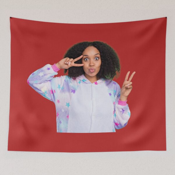 Item preview, African Anime Affectionate Lady With V Sign Peace Sign Blowing Air Kisses designed and sold by NadeenInspires.