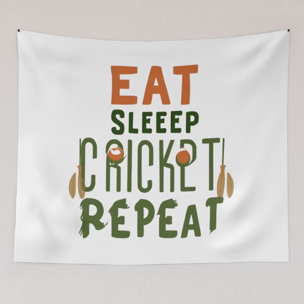 Item preview, Eat Sleep Cricket Repeat | Cricket Lover's T-Shirt designed and sold by ArtsyElegance4U ⭐⭐⭐⭐⭐.