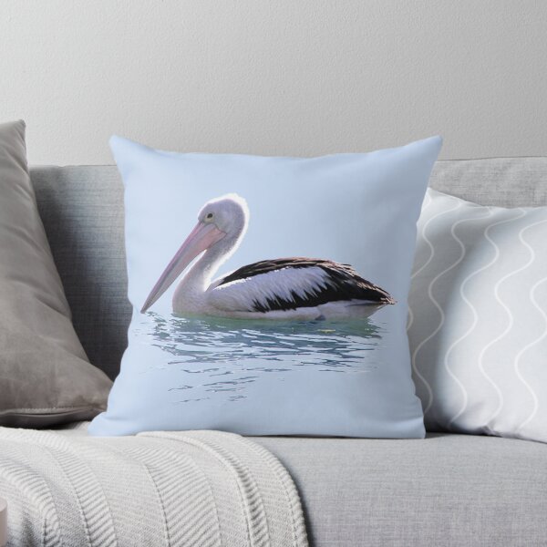 Floating Pelican Throw Pillow