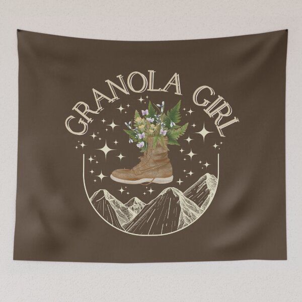 Item preview, Granola Girl Hiking Boot Design designed and sold by book-van21.
