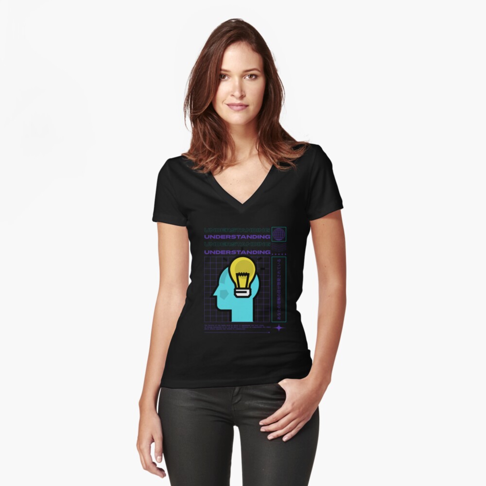 Item preview, Fitted V-Neck T-Shirt designed and sold by SomefunEnt.