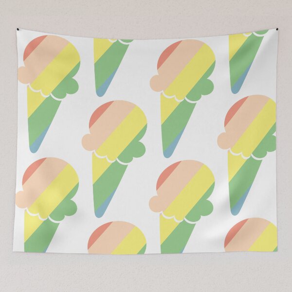 Item preview, Retro Pastel Rainbow Ice Cream Cone designed and sold by eternallygifted.