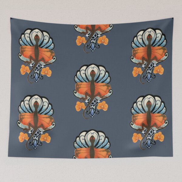 Item preview, Flying lizard and flowers designed and sold by KnowingWonder.