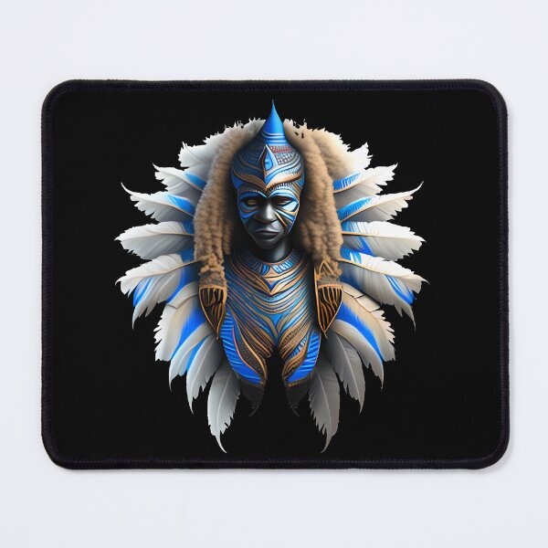 Item preview, BLUE AFRICAN WARRIOR WITH FEATHERS 1 designed and sold by justyna-s28.