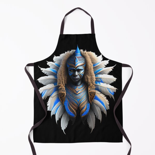 Item preview, BLUE AFRICAN WARRIOR WITH FEATHERS 1 designed and sold by justyna-s28.