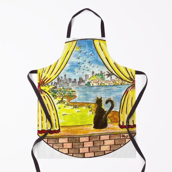 Item preview, Abstract Art Cat Looking Out Window designed and sold by gleefulme.
