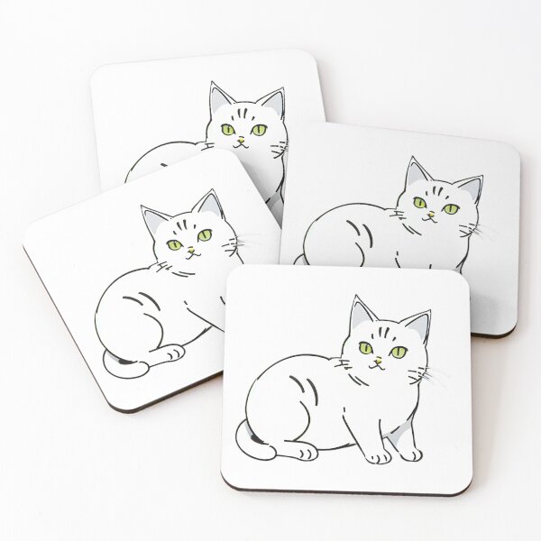 Item preview, white cat designed and sold by LadyHyun.