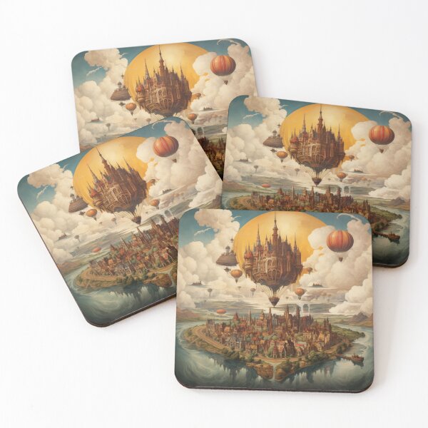 Item preview, Victorian Cloud City Travel Poster Victorian Inspired Art  designed and sold by CDC40.