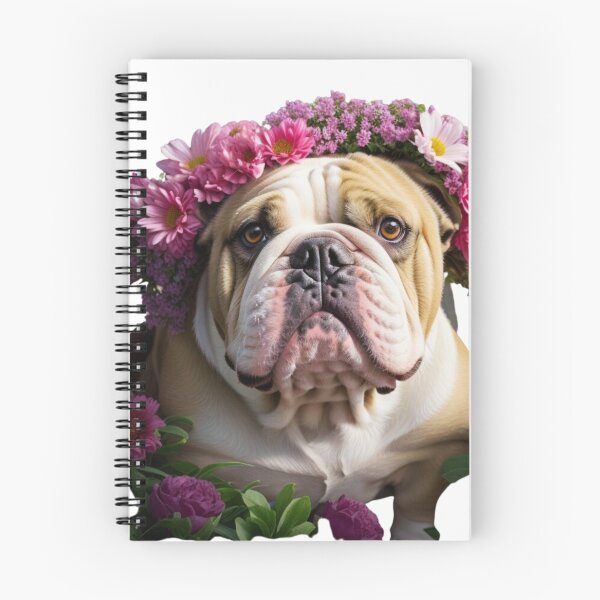 Artikelvorschau, BULDOG-HUNDE-DESIGN MIT ZARTEN BLUMEN FÜR ALLE GELEGENHEITEN entworfen und verkauft von Erikasinhag.