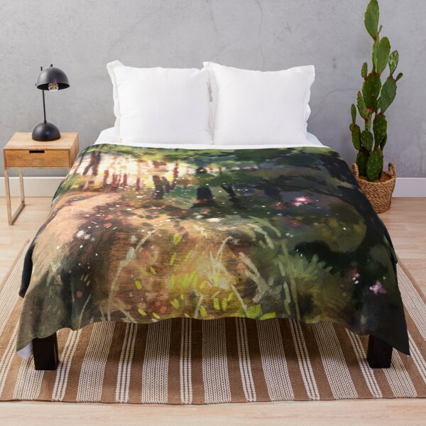 Item preview, Impressionism digital painting of the sparkling October sun on a forest road designed and sold by tshuki.