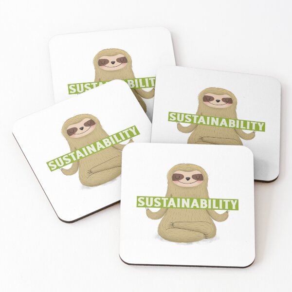 Item preview, Sostenibilidad Lindo Perezoso Con Un Cartel Mientras Practica Yoga designed and sold by pixelplaza.