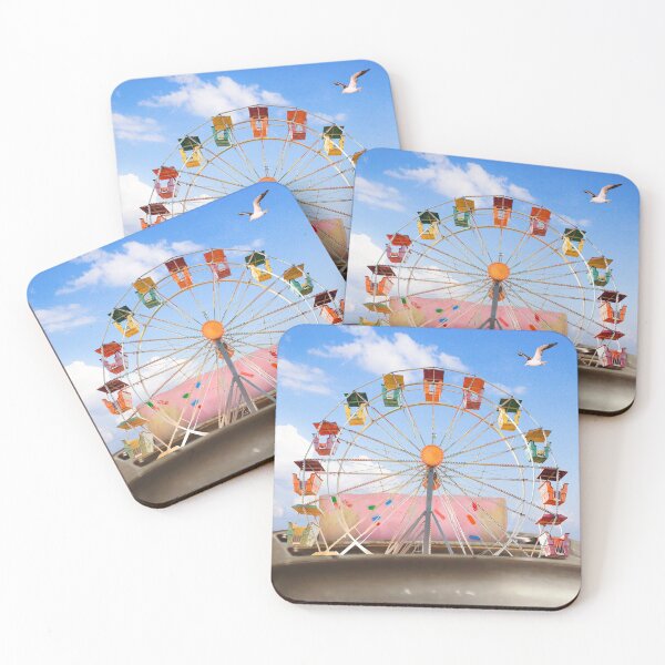 Item preview, Colorful Ferris Wheel and Strawberry Toaster Pastry Collage Art Print: "Hot Summer Snack" designed and sold by GollyWillikers.