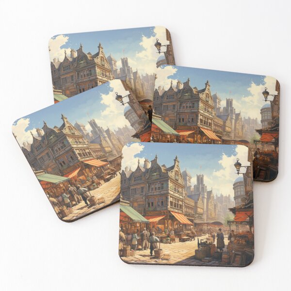 Item preview, Bustling Victorian Market Victorian Inspired Art  designed and sold by CDC40.