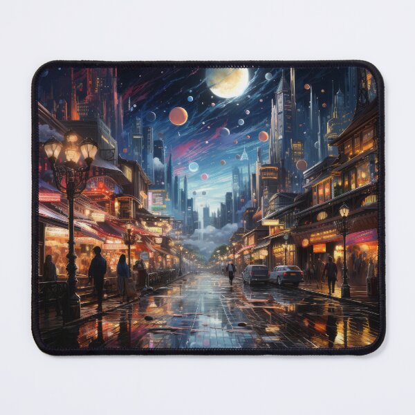 Item preview, A cityscape at night, illuminated by vibrant neon lights. designed and sold by phelanartwork67.