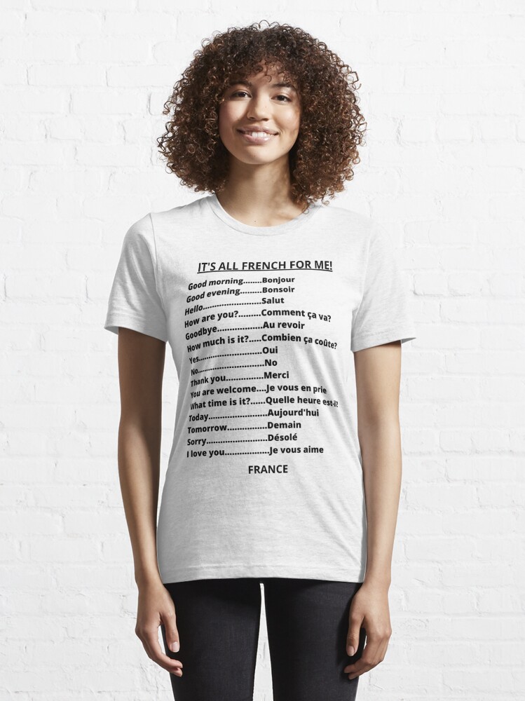 French words translated into Sale Miilann Essential by Redbubble English\