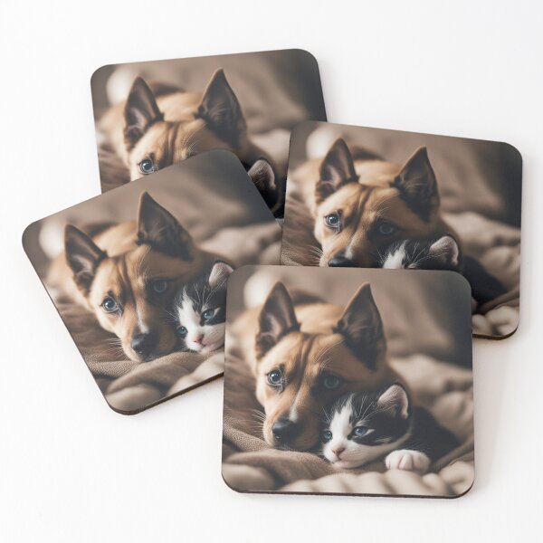 Item preview, Cat | dog | Image | AI generated | Gift | Puppy | Kittens | Living room #4 designed and sold by Woodoartdesign.