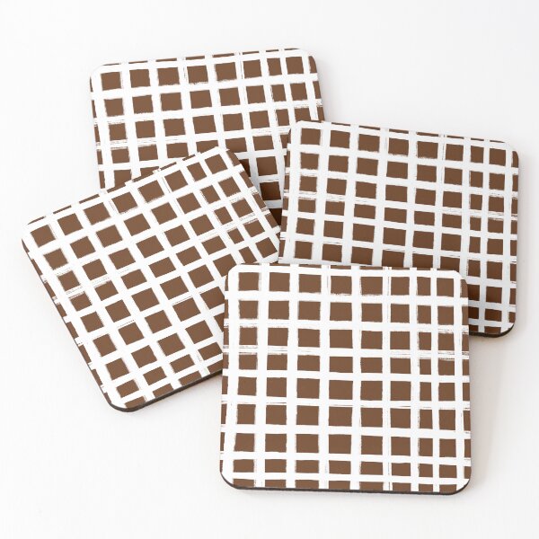 Item preview, Chocolate Brown Check with White Grid Lines  designed and sold by OneThreeSix.