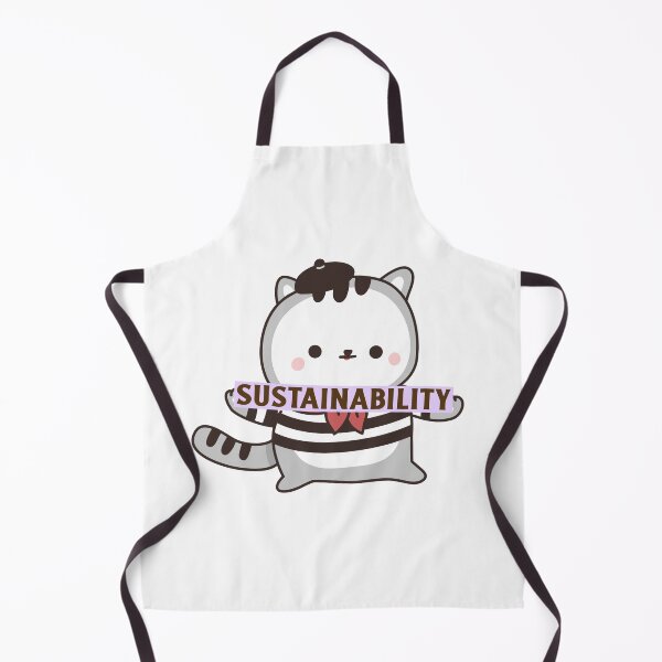 Item preview, Sustainability Cute Gray And White Cat Wearing Painters Cap And Clothes In French Style designed and sold by pixelplaza.