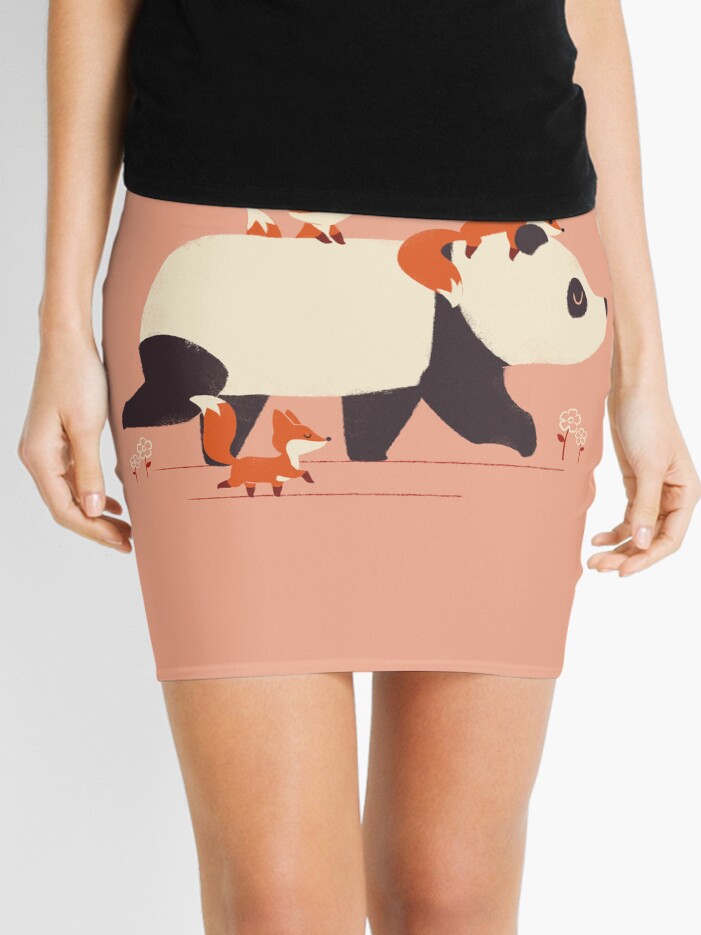 Thumbnail 1 of 4, Mini Skirt, Panda and Foxes designed and sold by jayfleck.