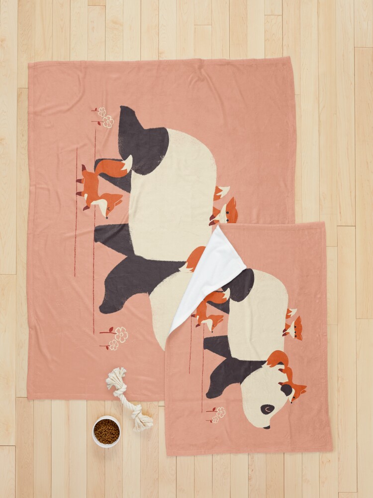 Thumbnail 5 of 6, Pet Blanket, Panda and Foxes designed and sold by jayfleck.