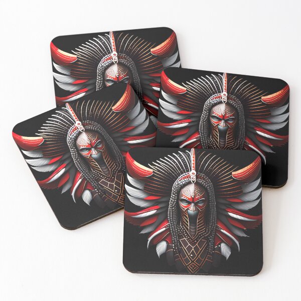 Item preview, RED AFRICAN WARRIOR 1 IN FEATHERS designed and sold by justyna-s28.