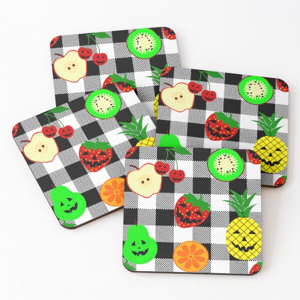 Item preview, halloween jack o'lantern fruit gingham  designed and sold by Gossip Rag.