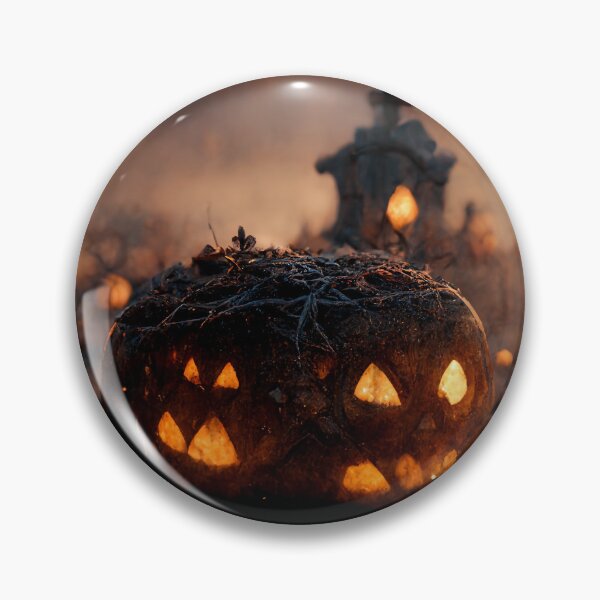 Item preview, Carved Jack O Lanterns Halloween Dark Cemetery Moonlight designed and sold by Lucid Imagined.
