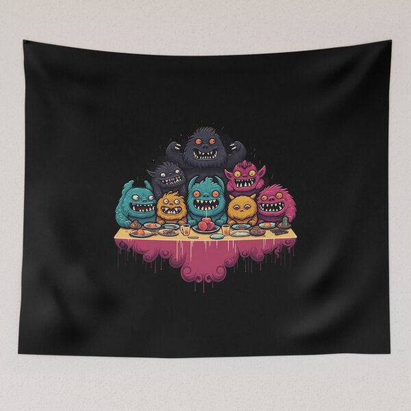Item preview, Monster Feast Smiling Monsters designed and sold by Digitalio.