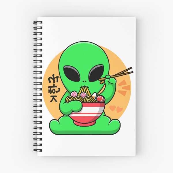 Item preview, Cute Alien Eating Ramen Kawaii Halloween Design designed and sold by RK-Artist.